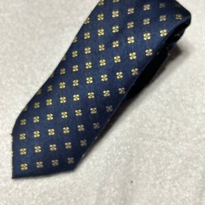Lauren by Ralph Lauren Dark Blue Tie with Gold Pattern NWT